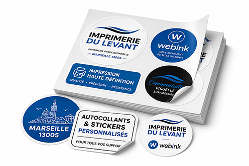 Impression d’autocollant, de sticker adhésif à l'Imprimerie du Levant Marseille