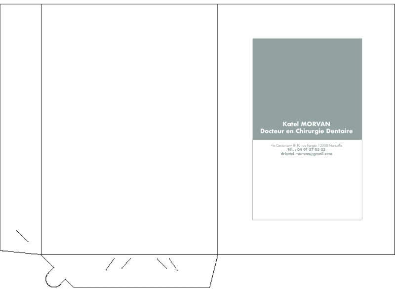 Chemise à rabats avec encoches pour carte de visite réalisées par Imprimerie du Levant